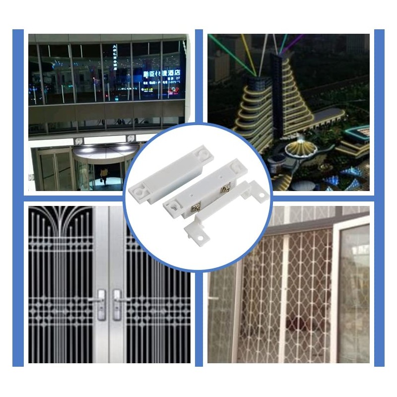 Fielect 2Pcs MC-31 Surface Mount Wired N.O. Door Contact Sensor