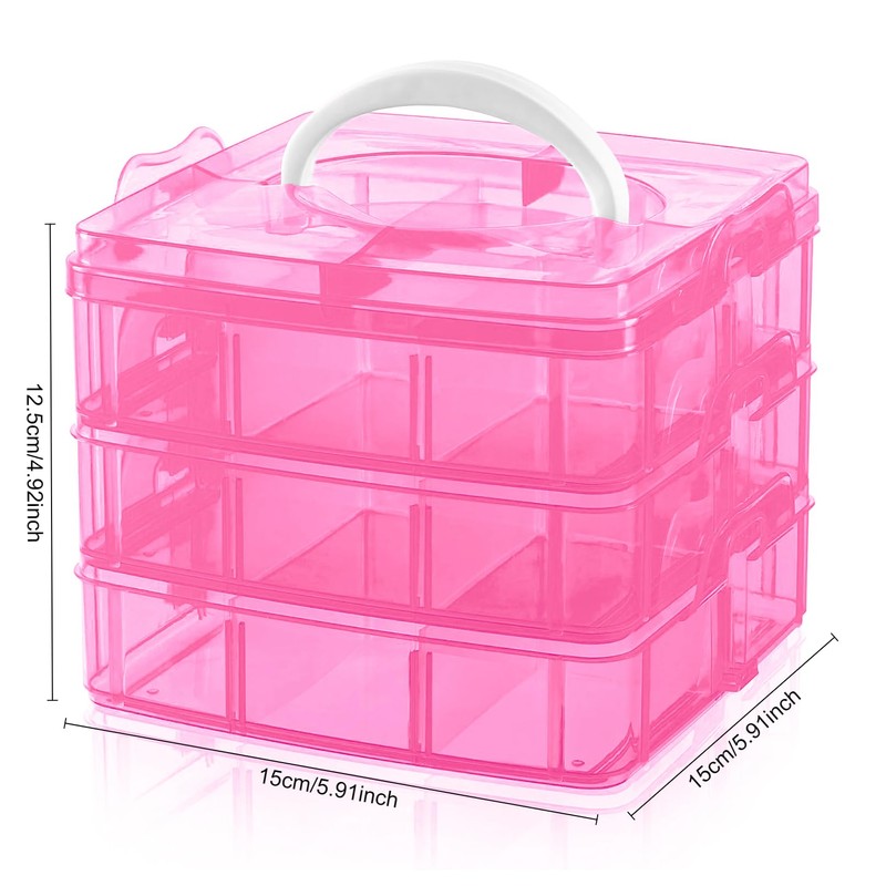 Daletu Sorting Boxes for Small Parts with Lid, Plastic Storage