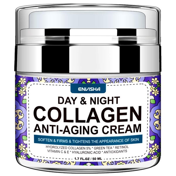 Wumal Collagen Cream - Day and Night Creams for Women & Men - Face Moisturizers with Hyaluronic Acid & Vitamin C, Helps Cleanse, Moisturize, Rejuvenate, Smooth Wrinkles & Fine Lines - 1.7 Oz