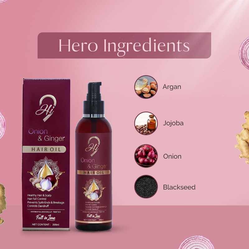 Hi9 Onion & Ginger Hair Oil, Hair Fall Control Healthy