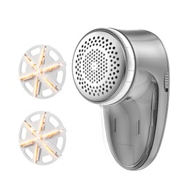 Ruidla Fabric Shaver Lint Remover, Sweater Shaver with Replaceable Stainless Steel 6-Leaf Blades, Fabric Defuzzer for Clothes Fuzz, Lint Balls - Battery Operated