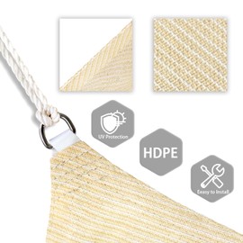 Patio Paradise 13' x 20' Sun Shade Sail Rectangle Canopy Patio Cover Sunlight Block Awning Heavy Duty Commercial Grade for Backyard Lawn Garden Outdoor Activities, Beige