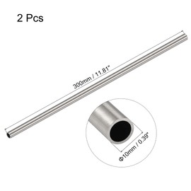 uxcell 304 Stainless Steel Round Tube 10mm OD 1mm Wall Thickness 300mm Length 2 Pcs