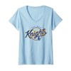 Womens VCS Knights Script Mom V-Neck T-Shirt