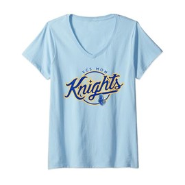 Womens VCS Knights Script Mom V-Neck T-Shirt