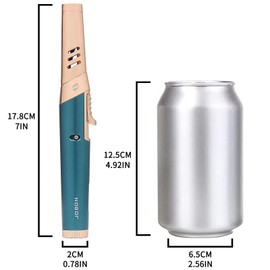 JOBON Torch Lighter, Adjustable Lockable Bendable Nozzle Jet Flame Refillable Butane Lighter with Gas Window for Candle Grill Baking Camping- No Gas Included (Grey)