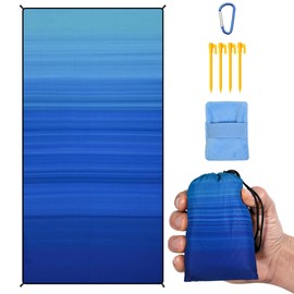 AISPARKY Pocket Beach Blanket Waterproof Sandproof Compact Picnic Mat with Sand Remover, Portable Outdoor Mat for Camping Hiking Travel Festival