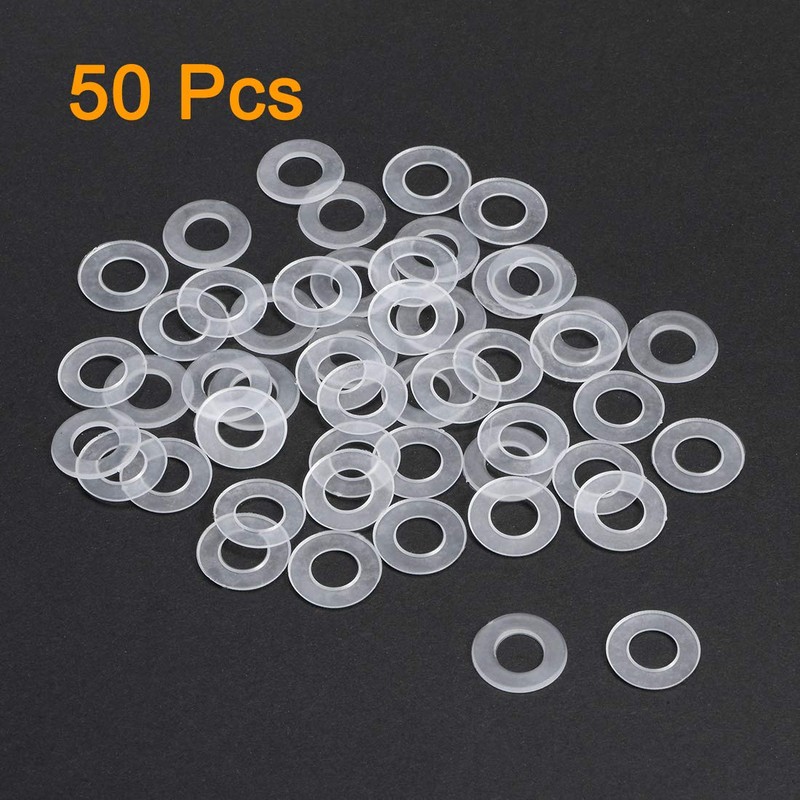 sourcing map Nylon Flat Washers M8 16mm OD 8mm ID