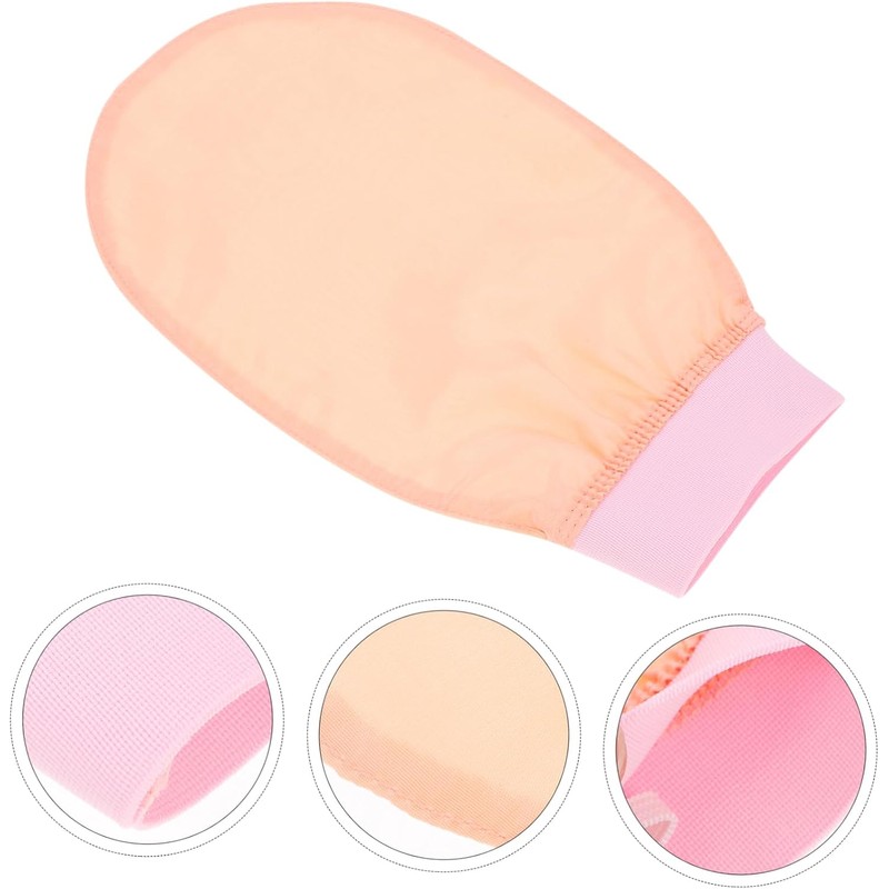 Guantes Exfoliantes de Baño de Seda Imitada Rosa para el