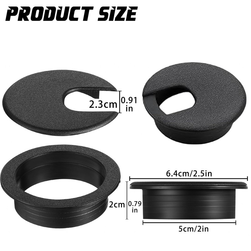 120 Pack Desk Grommet 2 Inch, Plastic Cable Grommet Hole