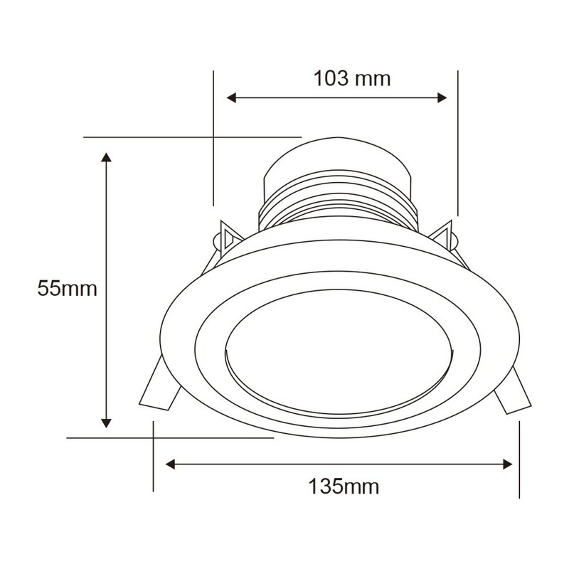 Tecnolite - Lámpara Downlight Empotrable, Potencia Máx. 6 W, Base