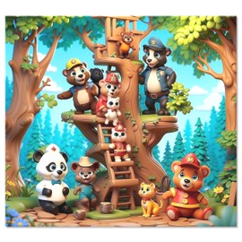 Totte Rompecabezas 49 Piezas XXL | Piezas Extra Grandes, Gruesas y Durables | Diseñado para Uso Infantil (Osos al Rescate)