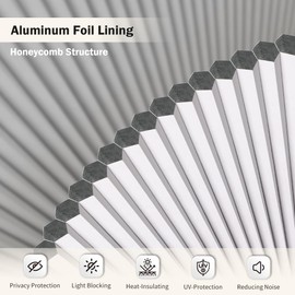 LUCKUP Arch Window Shade Blackout Half Circle Pleated Blinds (Radius: 24") Half Moon Round Window Shades Cordless Semicircular Cellular Curtains, Easy Cut and Install