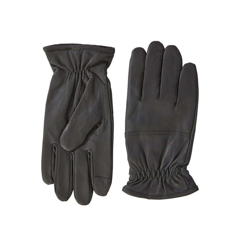camel active Men's Leather Gloves with Screen Tab Function, Asphalt,