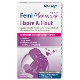 tetesept Femi Mama Hair & Skin - Selected Nutrients for Maintaining Strong Hair & Beautiful Skin - Ideal After Pregnancy - 1 x 30 Tablets