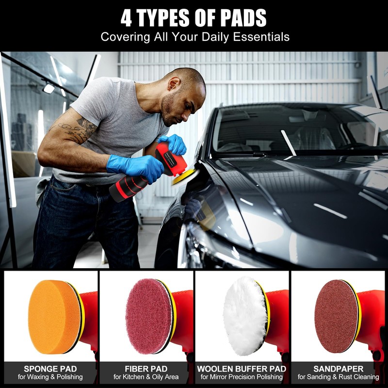 Cordless Sander, 3" Palm Sander with 16.8V 3.0Ah Li-ion Battery,