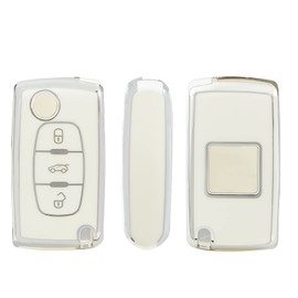 OFFCURVE Car Key Case Key Cover TPU Car Key Protective Cover 2/3 Buttons for Peugeot 106 207 308 Expert Partner Citroen C2 C3 C4 Grand Picasso Fiat Scudo Ulysse