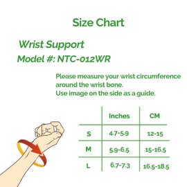 Neotech Care Wrist Band - Elastic & Breathable Fabric - Adjustable Compression Strap - Men, Women, Right or Left - Support Wrap for Protection or Sports - Black Color (Size L, 1 Unit)
