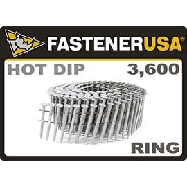 1 1/2" x .093 RING A153-D HOT DIP COIL NAILS 15 DEGREE WIRE 3.6M Box