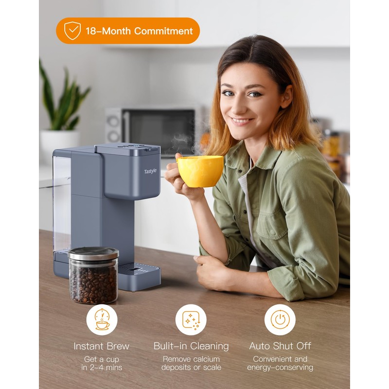 Tastyle Single Serve Hot & Iced Coffee Maker with Strong