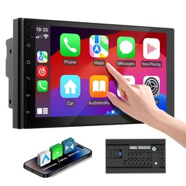 Haudio 7 Inch Double Din carplay Screen,with Wireless CarPlay and Android Auto Car Stereo,HD Touch Car Radio with Mirror Link,Bluetooth,AUX,FM Transmitter for All Vehicle(No reversing Camera)