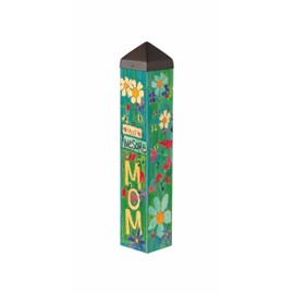 Studio M - Awesome Mom Art Pole Outdoor Decorative Multicolor Garden Post, Made in USA,, 20 Inches Tall