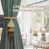 Coffee Magnetic Wooden Bead Curtain Tiebacks No Drilling,Boho Curtain Tassel