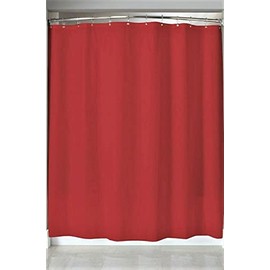 Dependable Industries inc. Essentials Extra Long Magnetic Bottom Shower Curtain Liner with 84 inches Height x 72 Inch with Metal Grommets (Red)