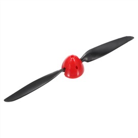 MECCANIXITY 11x6 Inch RC Plane Propeller, RC Folding Propellers Spinner Size D45xH41mm 2.3mm Motor Shaft Dia 2-Vane with Nylon Plastic Spinner for Airplane Helicopter(Black Red)
