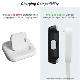 BlackPro Compatible with SyncUp KIDS Watch Screen Protector, Hard PC & Tempered Glass Sync UP Kids Watch Protector Cover Case (SandPink)