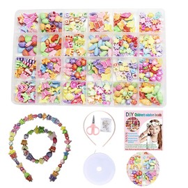 Beads for Threading Children, DIY Beads for Bracelets, Bracelets, Make Your Own Necklaces, for Gift Idea Bracelets, Christmas, Birthdays, Parties, Holidays, Gifts for Girls (B)