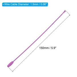 PATIKIL 5.9" Length Wire Keychain Cable, 6 Pack Stainless Steel 1.5mm Key Ring Loop for Outdoor Hiking Hanging Luggage Tag Keys ID Card, Light Purple