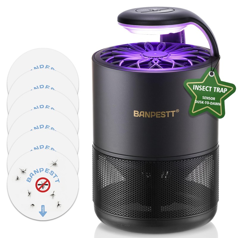 BANPESTT Automatic Insect Trap: Dusk-to-Dawn Sensor & Powerful Suction Quiet,