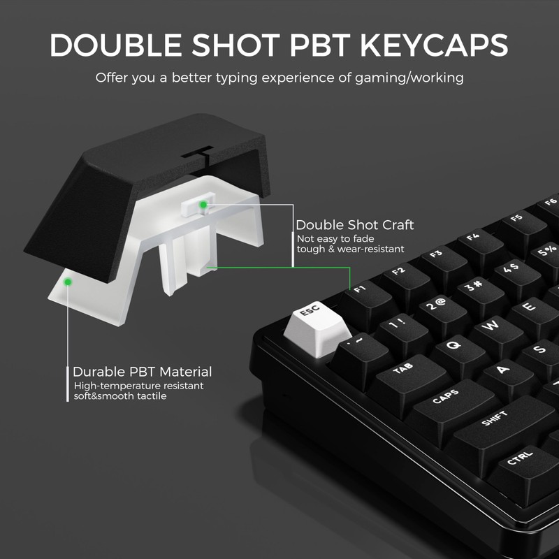 HITIME XVX WOB Double Shot PBT Keycaps Set 138 Keys,