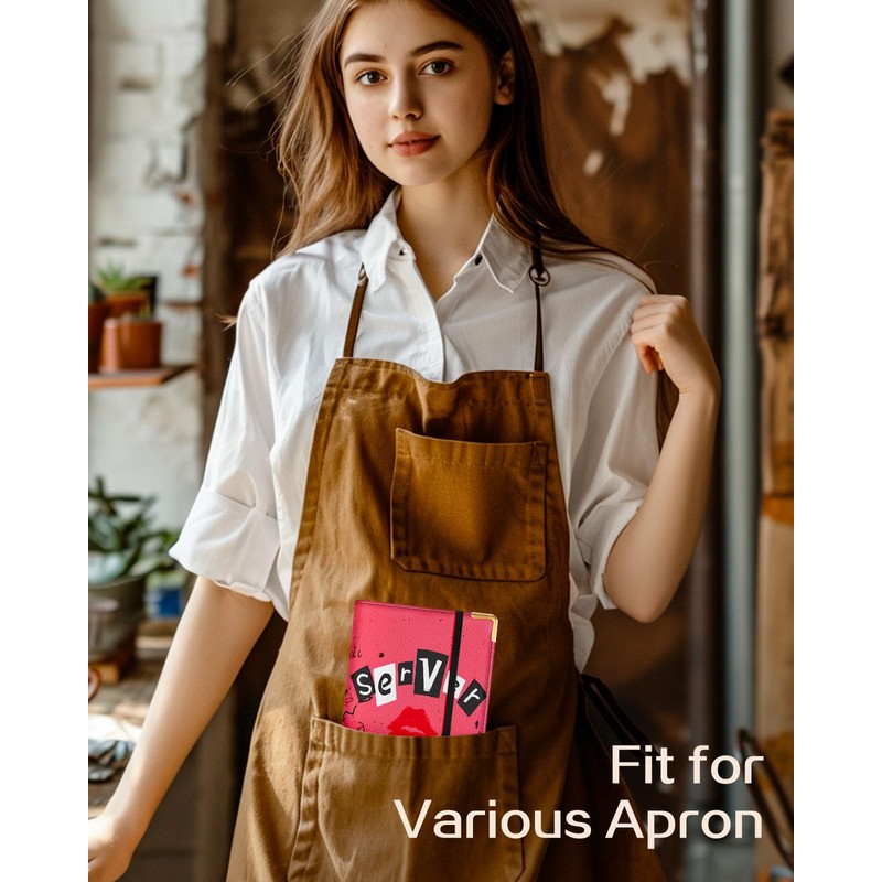 Slohif Server Book for Waitress Cute Serving Books with Zipper