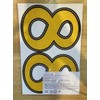 1 Sheet - 2 x Large Number 8 Yellow Height