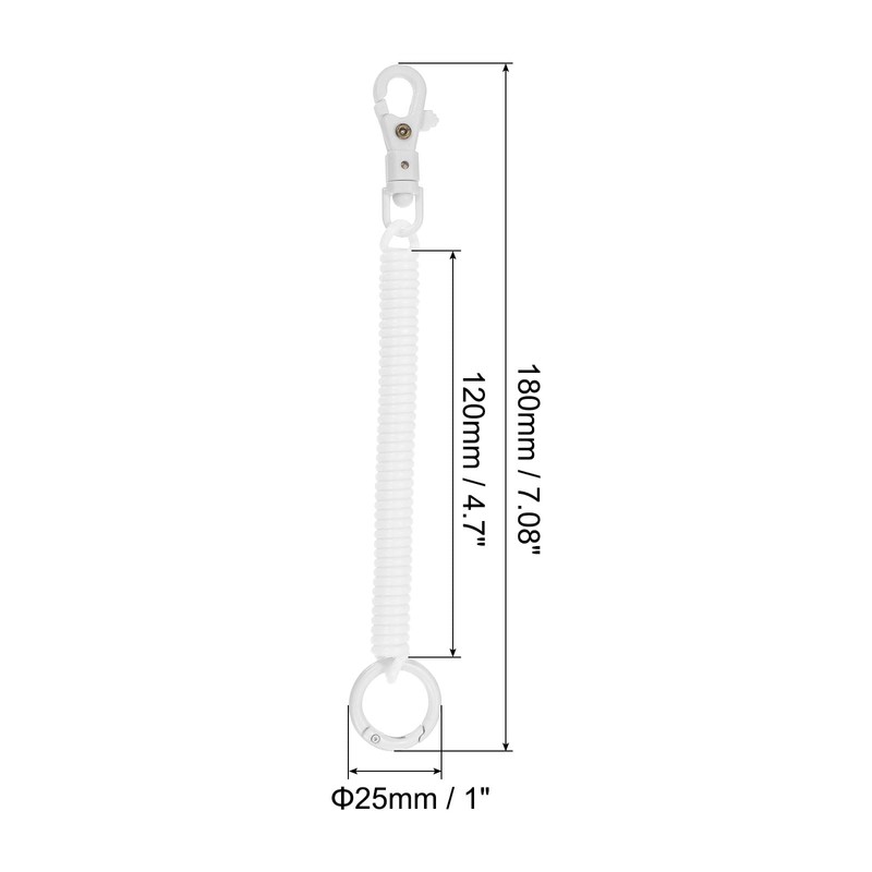 [PATIKIL] Retractable Bull Coil Spring Key Chain Set of 3