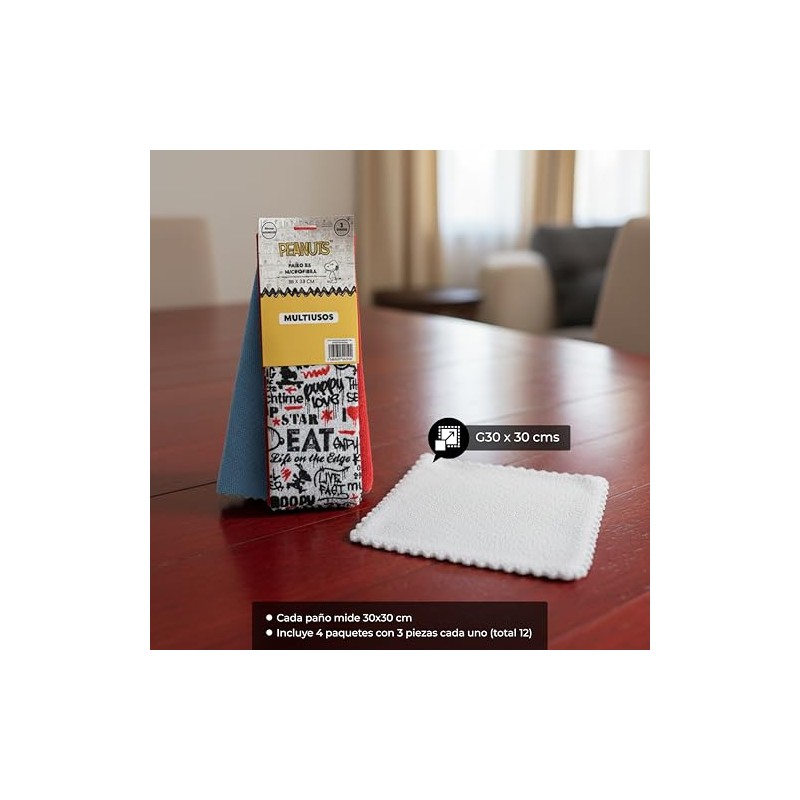 Paños de Microfibra para Limpieza 12 Pzs, Multiusos 30x30cm, Trapo
