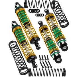 RCHuiWow RC Alloy Shocks Absorber Upgrades Part 1/10 Big Rock Granite Senton 3S BLX & Mega550,1/8 Typhon 3S BLX & Mega550,Metal Front Rear Shocks Absorber 4PCS,Green