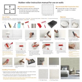 Nichiyo 7'' Texture Roller DIY Decorative Art Pattern Paint Roller Rubber Rol...