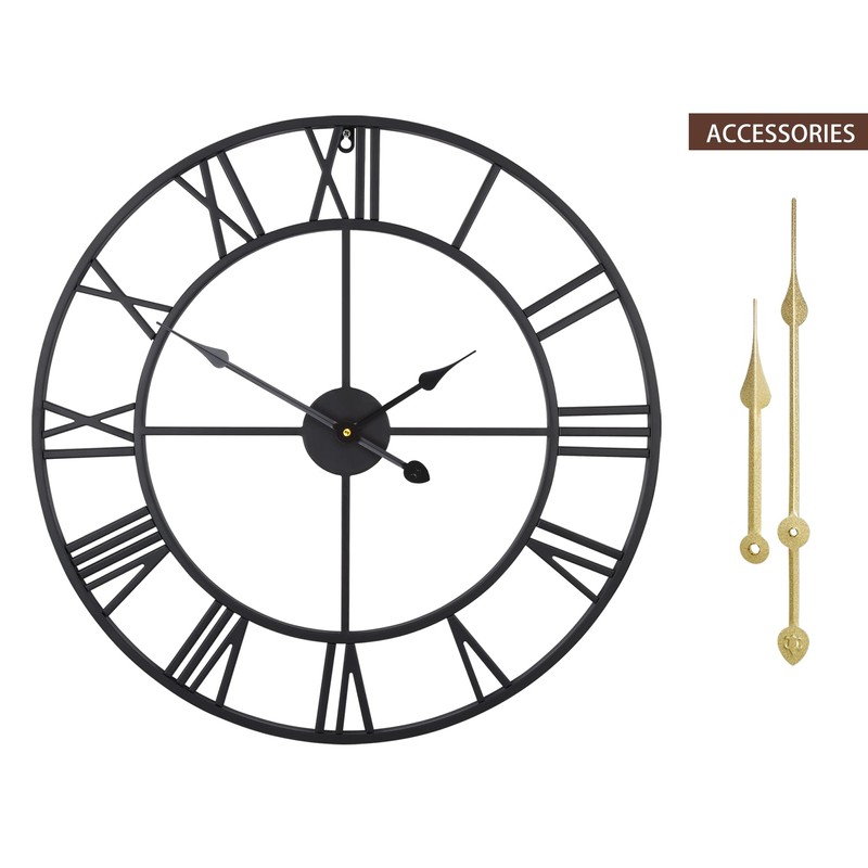 Large Modern Metal Wall Clocks Rustic Round Nearly Silent Little