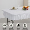 RUOYU 6ft White Stretch Tablecloth for Rectangular Tables - Flared