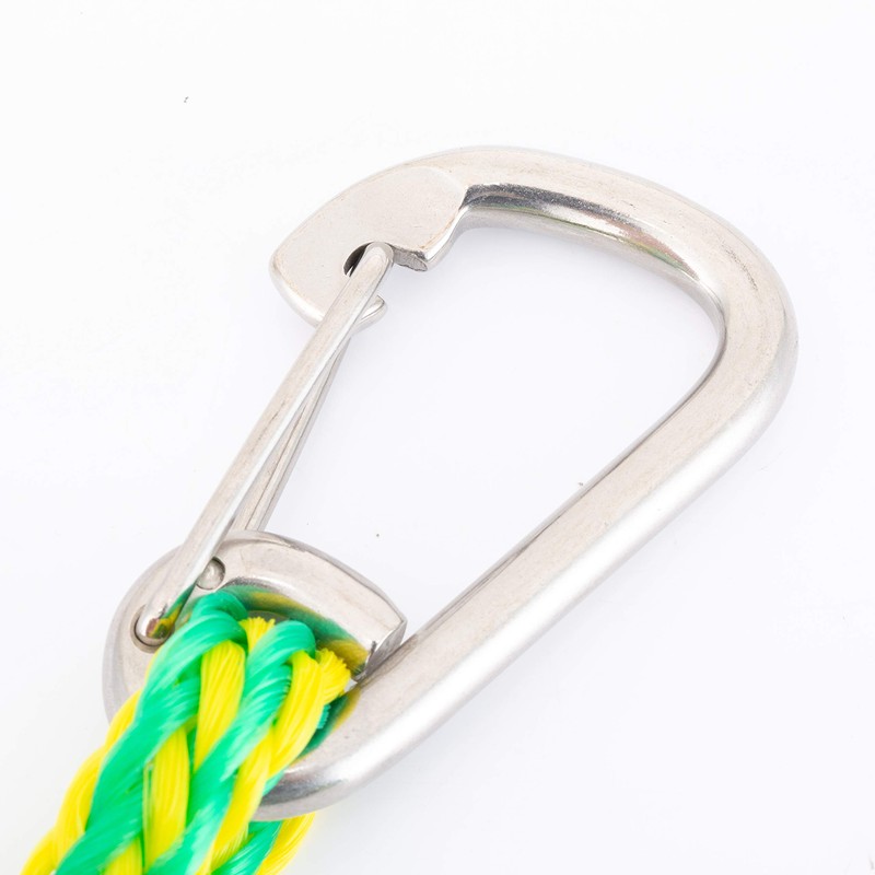 Double Braided Dock Line Boat Rope 2 pack with Stainless