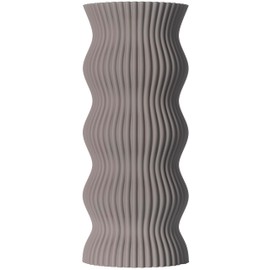 3D Vase Anneli Decorative Vase XL 38 cm Floor Vase Decorative Vase Pampas Grass Dried Flowers (Light Grey)