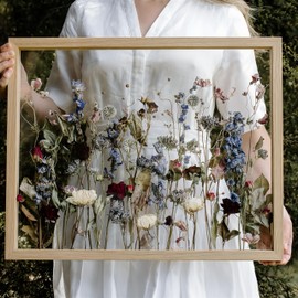 Volakk 16x20 Floating Frame Double Real Glass Frames 12x16 Natural Oak Wood Floating Picture Frames For Flower Bouquet 16x20 Floater Shadowboz Frame