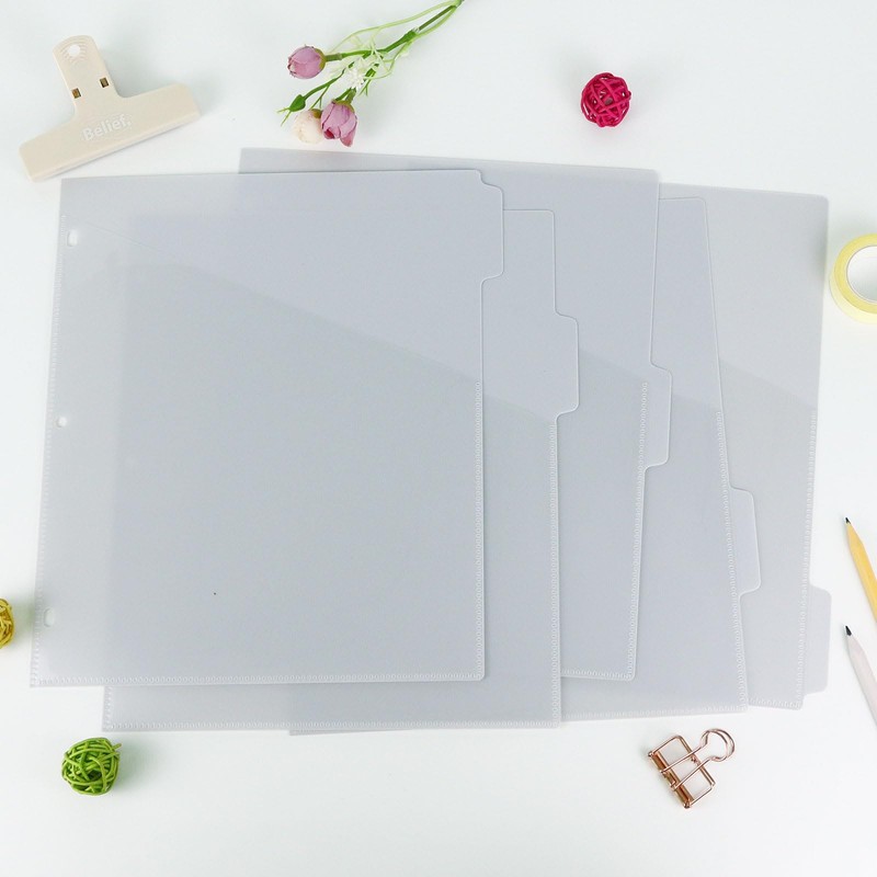 Koqye Binder Dividers with Pockets - 8 Plastic Dividers for