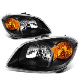 DNA MOTORING HL-OH-CC05-BK-AM Black Housing Amber Corner Headlights Compatible with 05-10 Cobalt / 07-10 G5 / 05-06 Pursuit,Left & Right Side