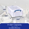 Really Useful Box 9 Liter Plastic Stackable Storage Container with