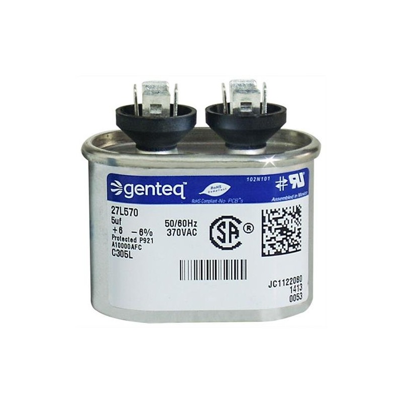 GE - 5 uF MFD x 370 VAC Genteq Replacement
