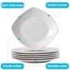 PUREZON Porcelain Square Dinner Plates Set of 6, 10.5 inch